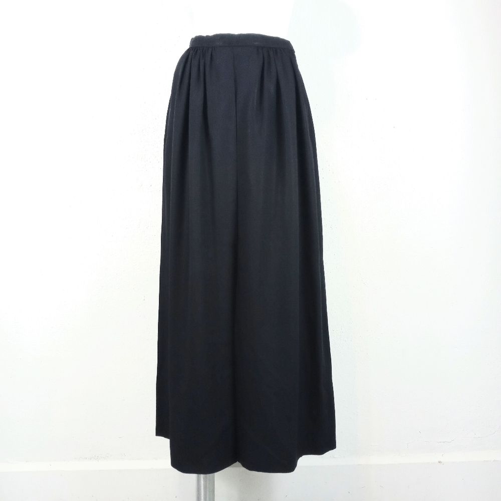 1960s ILGWU Nelly de Grab Black Formal Single Pleat Maxi Skirt Fits Size XS 0/2